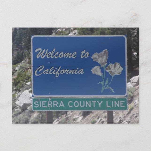 Postal Bienvenido a California Postcard (Anverso)