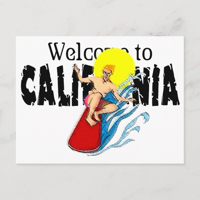 Postal Bienvenido a California Postcard (Anverso)