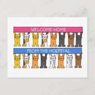 Postal Bienvenido a casa de los gatos Personalizados del 