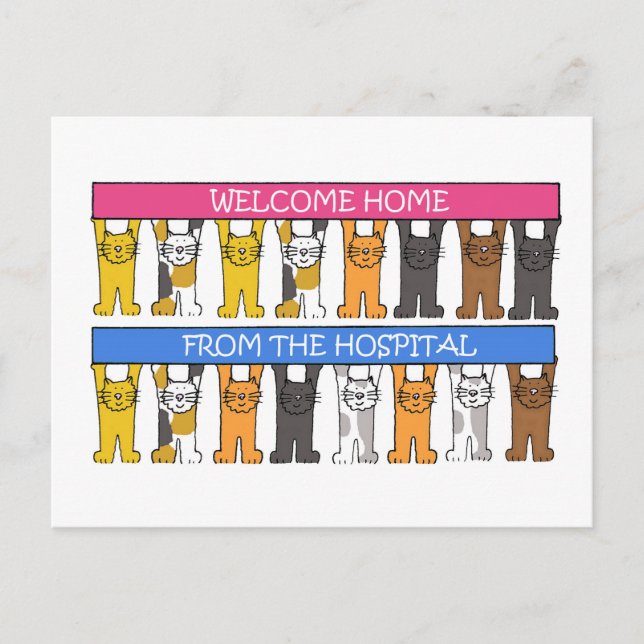 Postal Bienvenido a casa de los gatos Personalizados del  (Anverso)