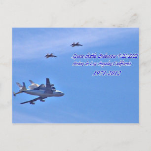 Postal Bienvenido a casa, lanzadera espacial Endeavor_Pos
