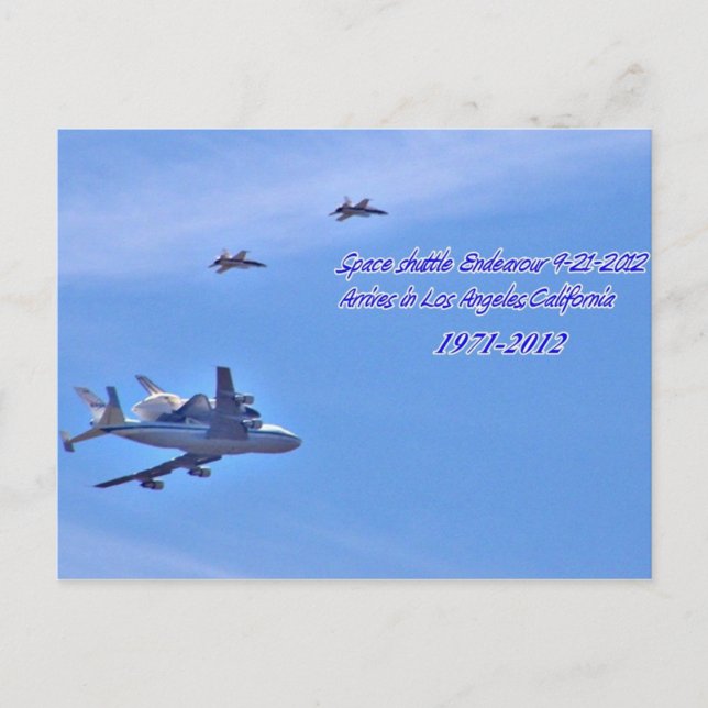 Postal Bienvenido a casa, lanzadera espacial Endeavor_Pos (Anverso)