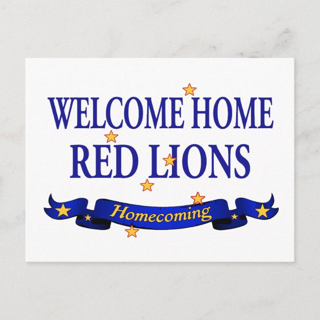 Postal Bienvenido a casa Leones Rojos (Anverso)