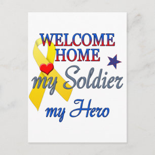 Postal Bienvenido a casa mi soldado mi héroe