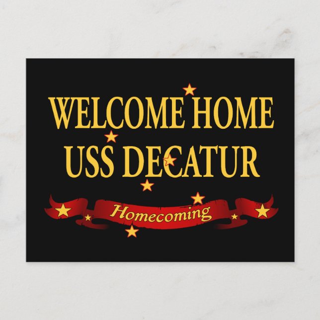 Postal Bienvenido a casa USS Decatur (Anverso)