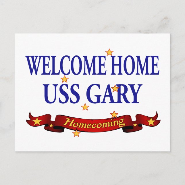 Postal Bienvenido a casa USS Gary (Anverso)