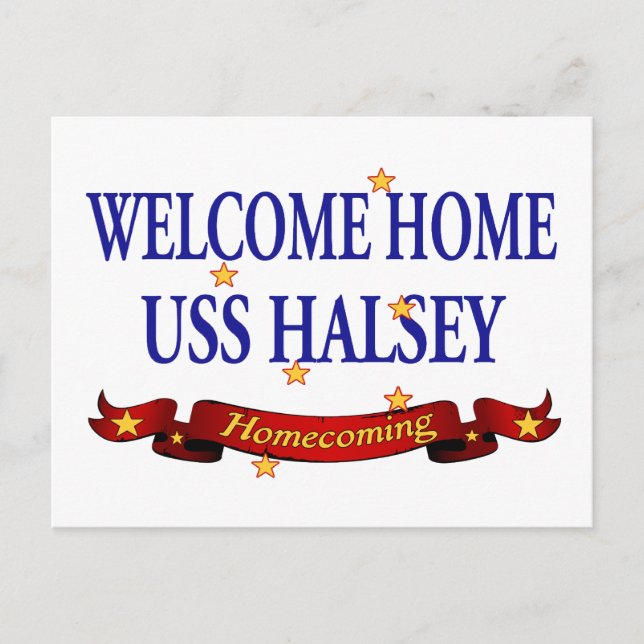 Postal Bienvenido a casa USS Halsey (Anverso)