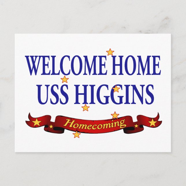 Postal Bienvenido a casa USS Higgins (Anverso)