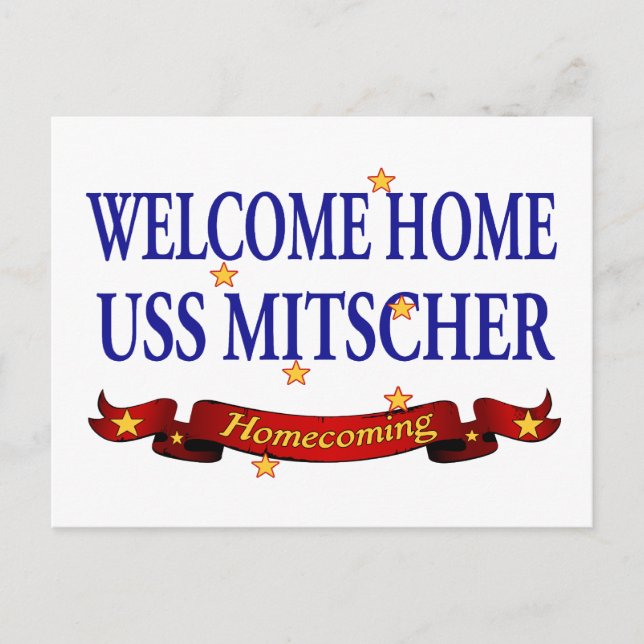 Postal Bienvenido a casa USS Mitscher (Anverso)