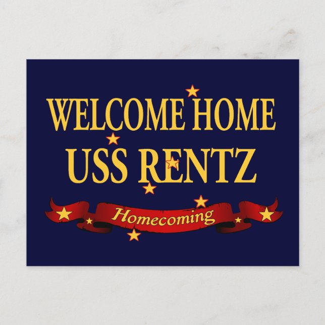 Postal Bienvenido a casa USS Rentz (Anverso)