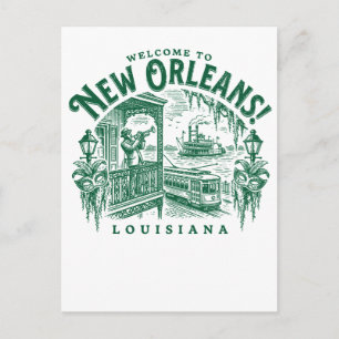 Postal Bienvenido a la ciudad de Nueva Orleans Luisiana