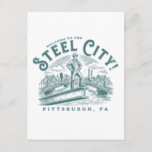 Postal Bienvenido a la Ciudad del Acero Pittsburgh Ciudad