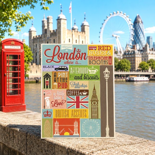 Postal Bienvenido a Londres Vintage (Subido por el creador)