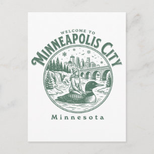 Postal Bienvenido a Minneapolis Ciudad Minnesota