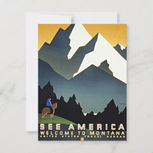 Postal Bienvenido a Montana,