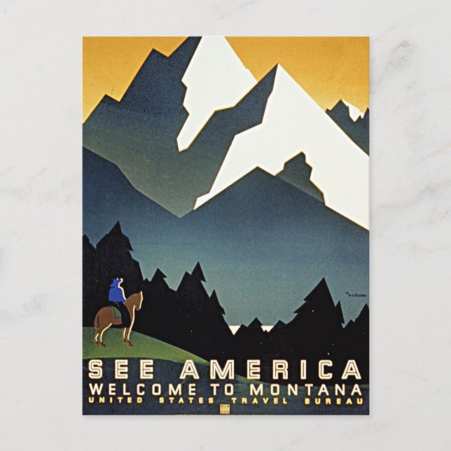 Postal Bienvenido a Montana, (Anverso)