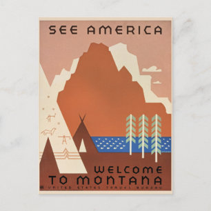 Postal Bienvenido a Montana