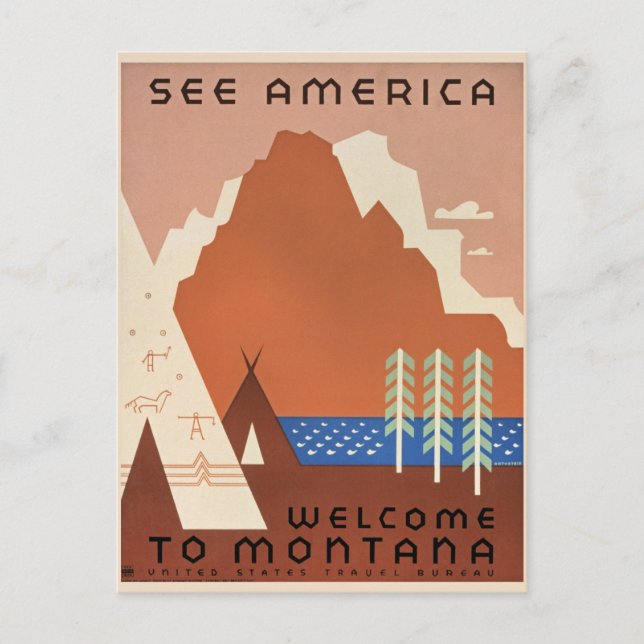 Postal Bienvenido a Montana (Anverso)
