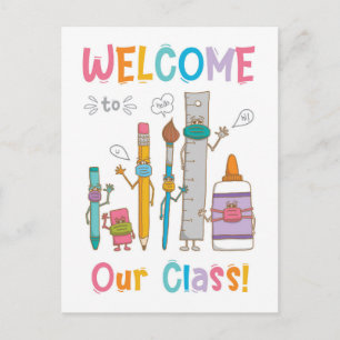 Postal Bienvenido a nuestra clase (vertical)