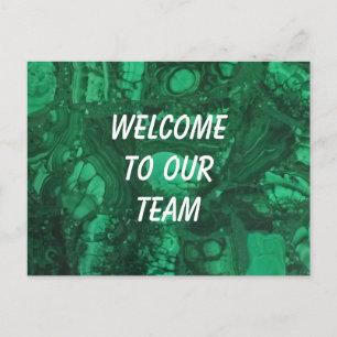 Postal Bienvenido a Nuestro Equipo Verde Gema Empleado
