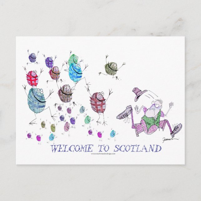 Postal bienvenido a scotland (Anverso)
