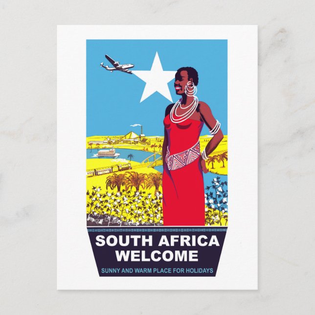 Postal Bienvenido a Sudáfrica (Anverso)