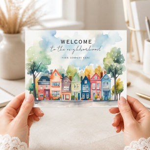 Postal Bienvenido al Barrio Blue Green Townhouses