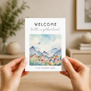 Postal Bienvenido al barrio Blue Mountain Village