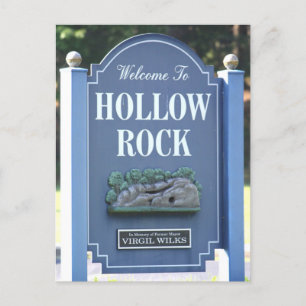 Postal Bienvenido al cartel de Hollow Rock, Tennessee