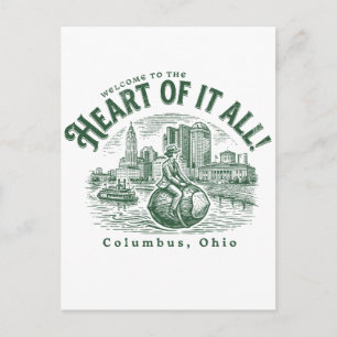 Postal Bienvenido al Corazón de Todo Columbus Ciudad Ohio