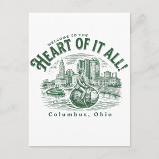Postal Bienvenido al Corazón de Todo Columbus Ciudad Ohio