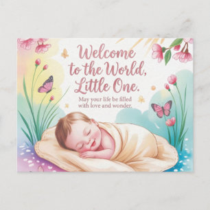 Postal "Bienvenido al Mundo" Saludo para Bebé Recién Naci