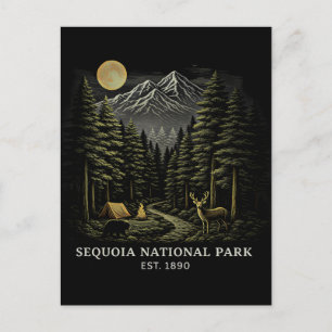 Postal Bienvenido al Parque Nacional Sequoia USA