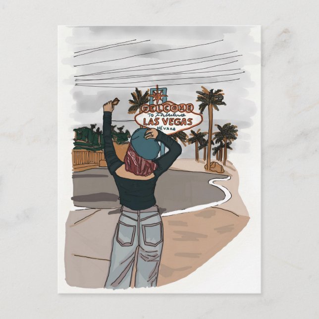 Postal Bienvenido al registro de entrada de Lasvegas. (Anverso)