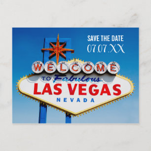 Postal Bienvenido al Rótulo de Las Vegas Save the Date