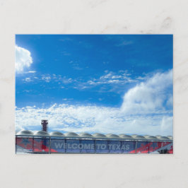 Postal Bienvenido al signo de Texas Hito Arquitectónico V