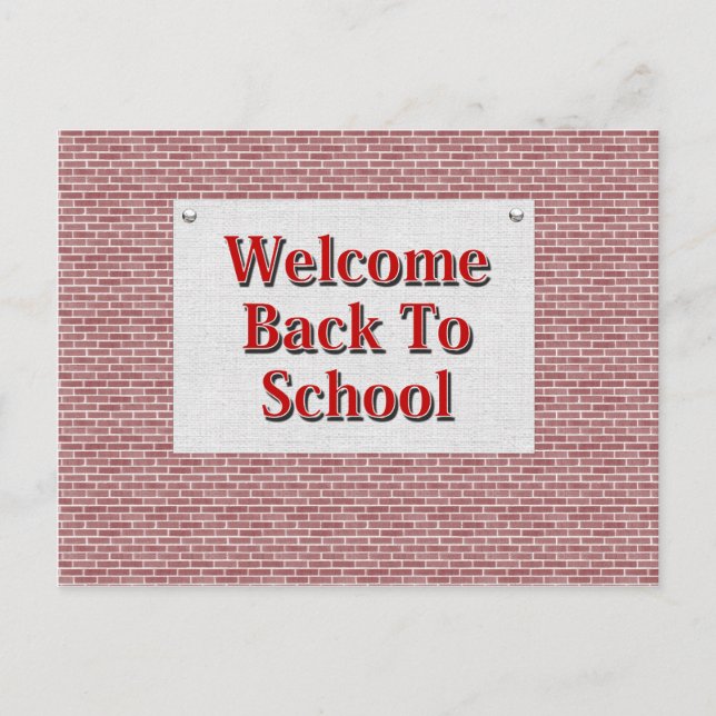 Postal Bienvenido De Nuevo A La Escuela (Anverso)