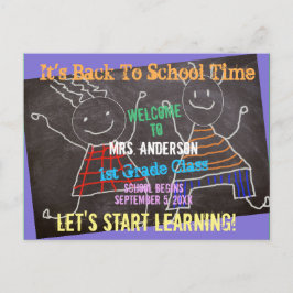 Postal Bienvenido De Nuevo A La Escuela Añadir Nombre Al 
