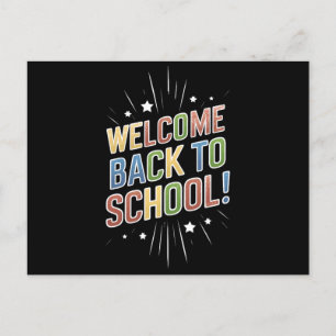 Postal Bienvenido de nuevo a la escuela maestro primer dí