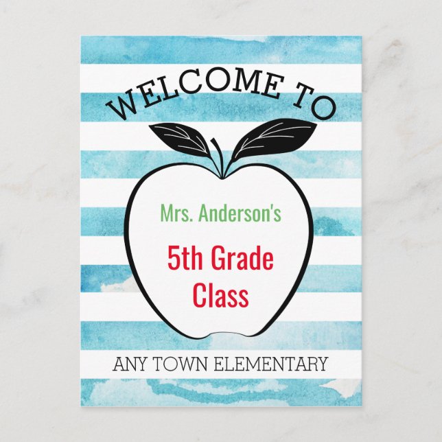 Postal Bienvenido de vuelta a la escuela, Apple y las fra (Anverso)