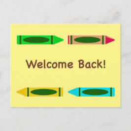 Postal Bienvenido de vuelta a la escuela Personalizado Co