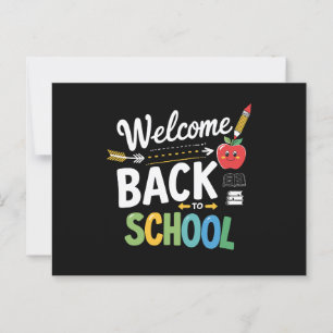 Postal Bienvenido de vuelta a la escuela, primer día de c