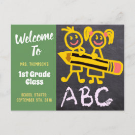 Postal Bienvenido De Vuelta A Las Cartas De Chalkboard De