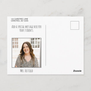 Postal Bienvenido de vuelta al profesor de la escuela Tar
