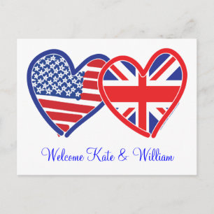 Postal Bienvenido Kate y William/ Royal Boda