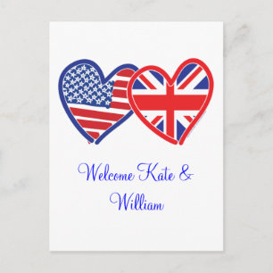 Postal Bienvenido Kate y William/ Royal Boda