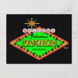 Postal Bienvenido, Las Vegas, Nevada Postcard