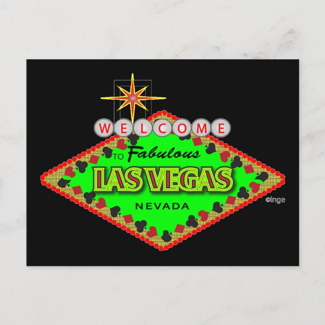 Postal Bienvenido, Las Vegas, Nevada Postcard (Anverso)
