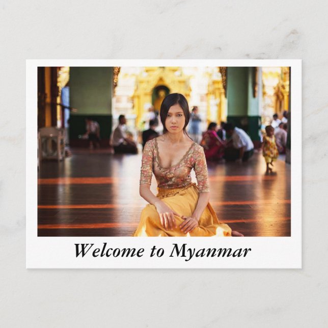 Postal bienvenido myanmar (Anverso)