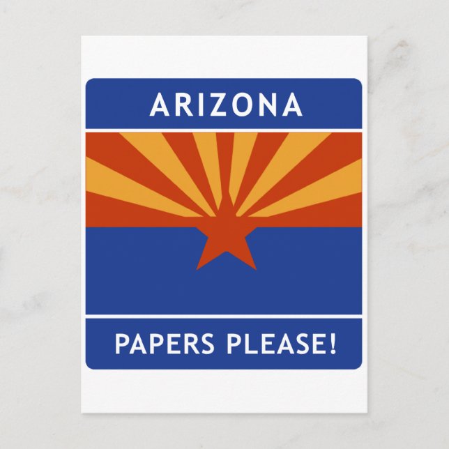 Postal ¡Bienvenidos a Arizona, por favor! (Anverso)